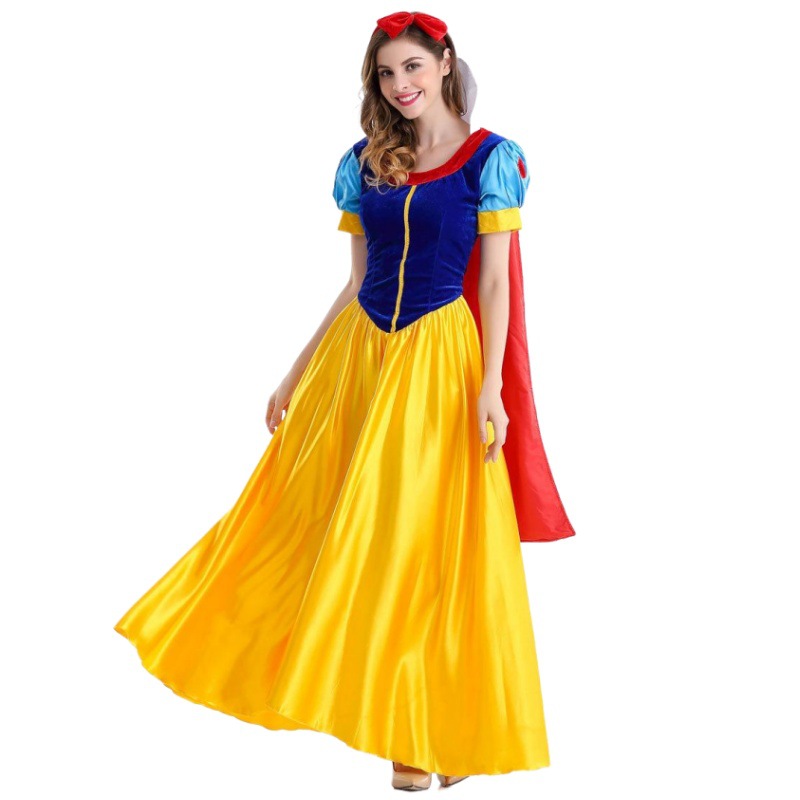 S-4XL plus size Halloween cosplay Costume Adult Snow White Dress Fairy Tale Stage Costume