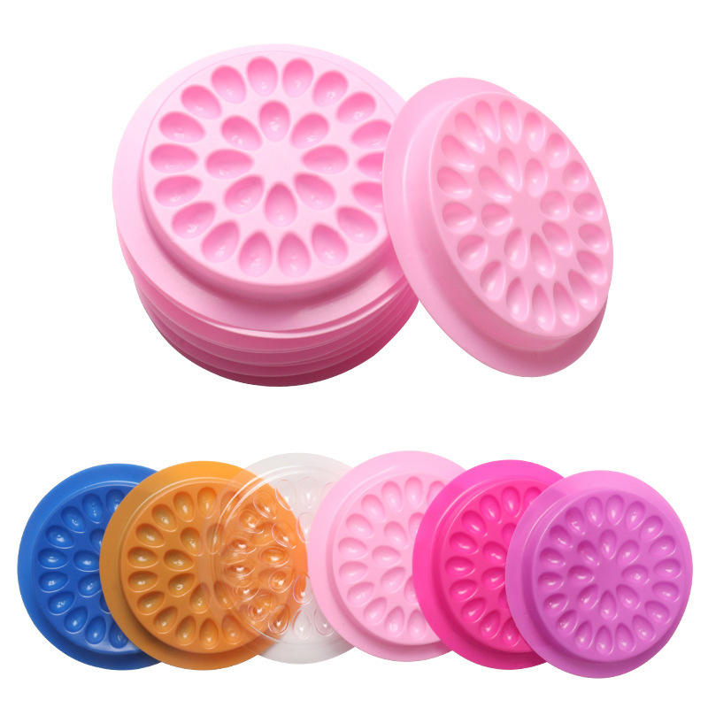 Factory direct color no base pattern plate false eyelashes grafting glue tray pink PVC gasket wholesale