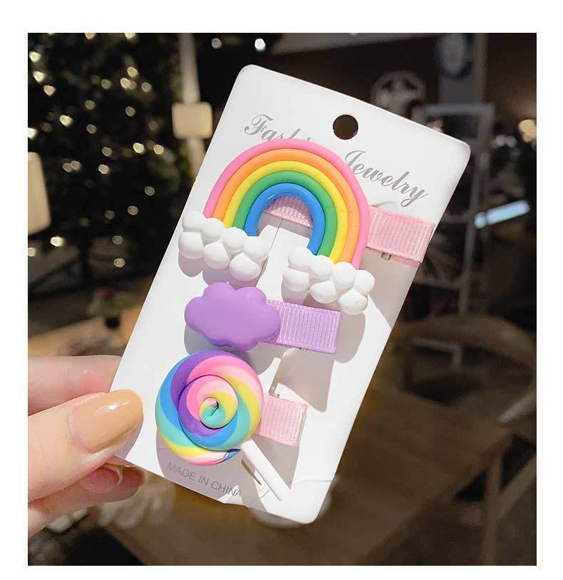 Fairy headdress Mori girl hairpin rainbow hairpin cloud clip South Korea cute ins side clip girl online celebrity