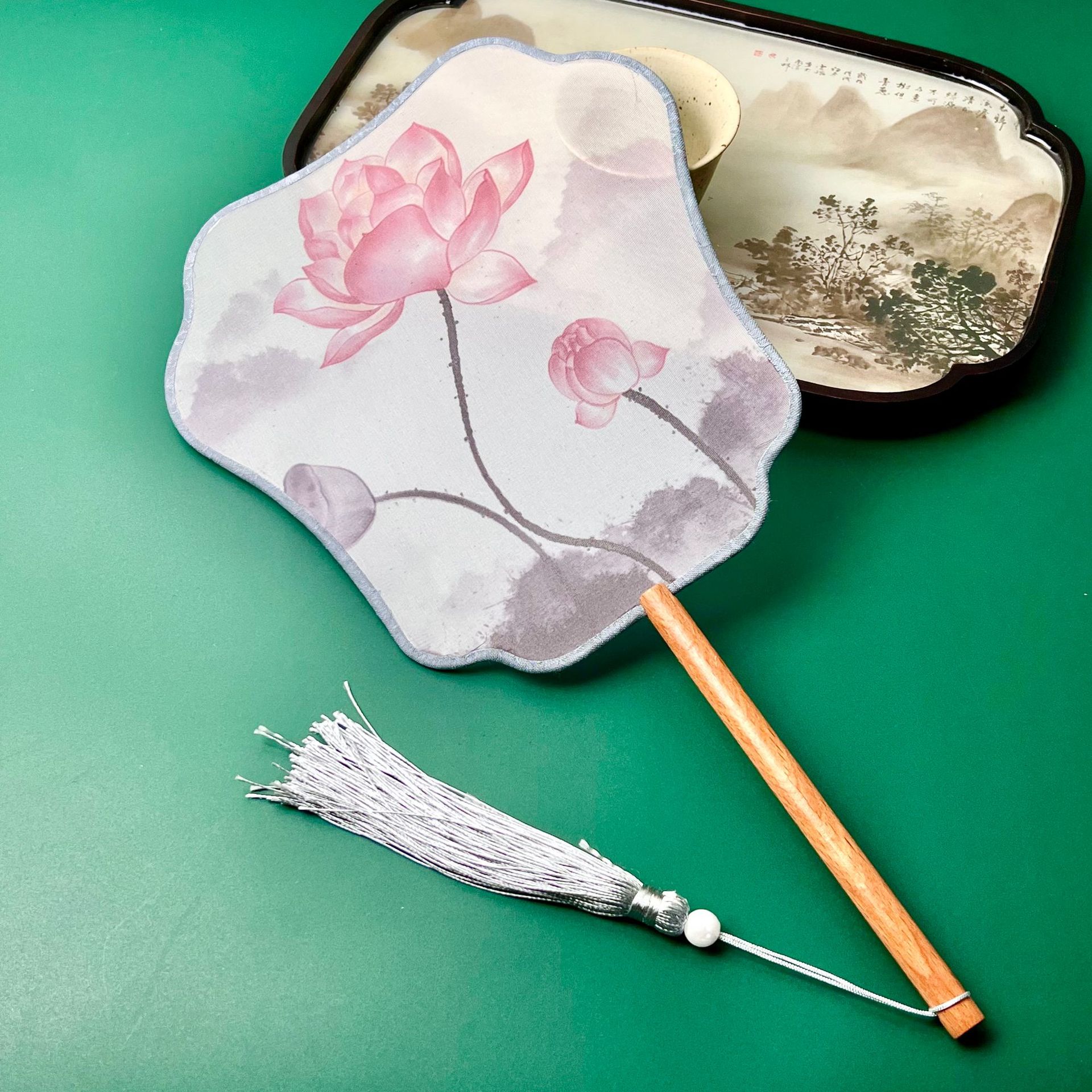 Fairy fan * Silk fan * Hanfu cartoon accessories * Chinese cheongsam * Lotus crane fan * Round fan