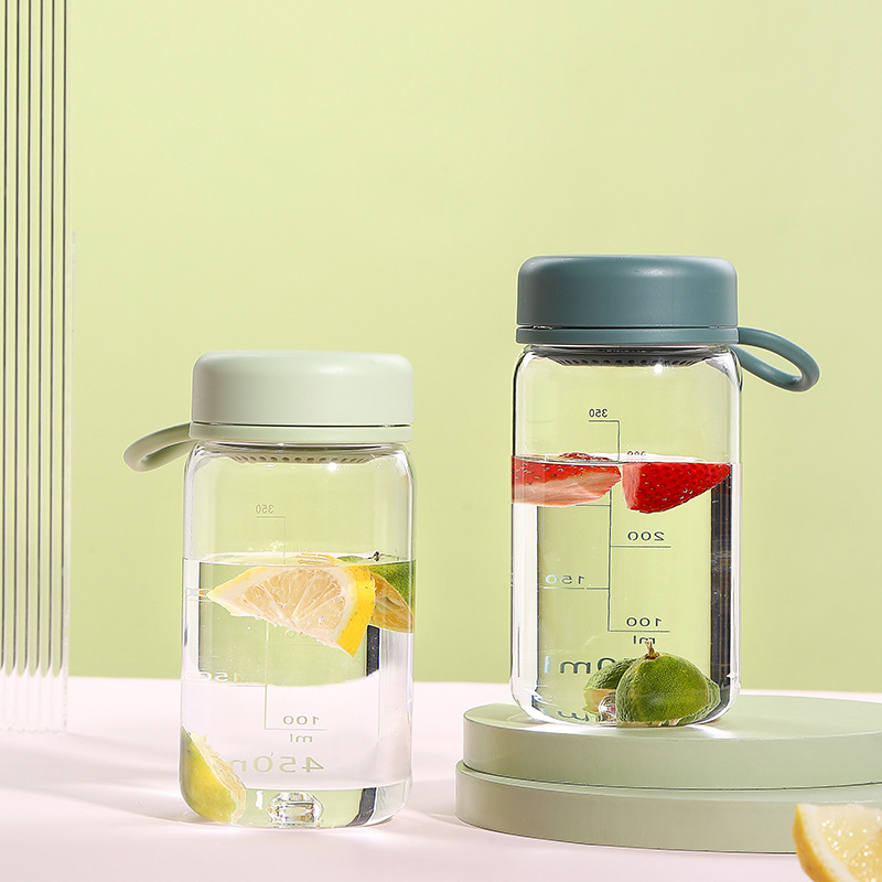 Small Fresh Plastic Cup Female Student Portable Water Cup Men's Summer Outdoor Tea-making Transparent Water Cup with Strainer
