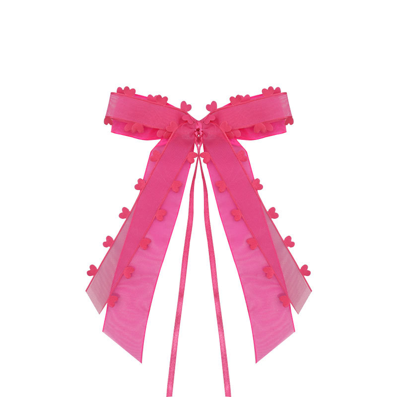 Valentine's Day gift love ribbon bow wedding car rearview mirror decoration heart-shaped ribbon bow