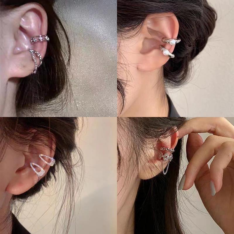 New French butterfly-wing earrings without ear holes, designed for women, unique style, high-end, temperament, versatile, makes the face look slimmer, earrings