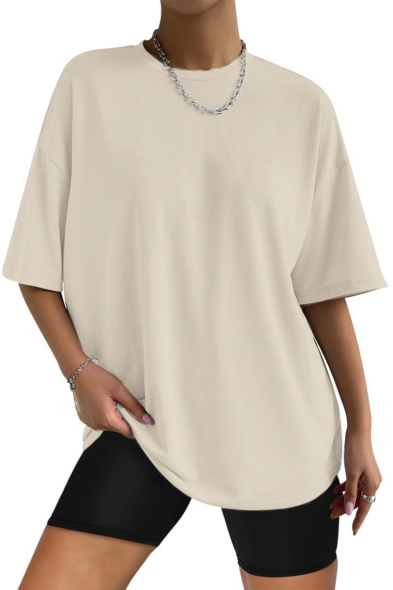 Women Large T-Shirt Loose Round Neck Short Sleeve Top Summer Casual Shirt 2023 Y2K Basic T-Shirt