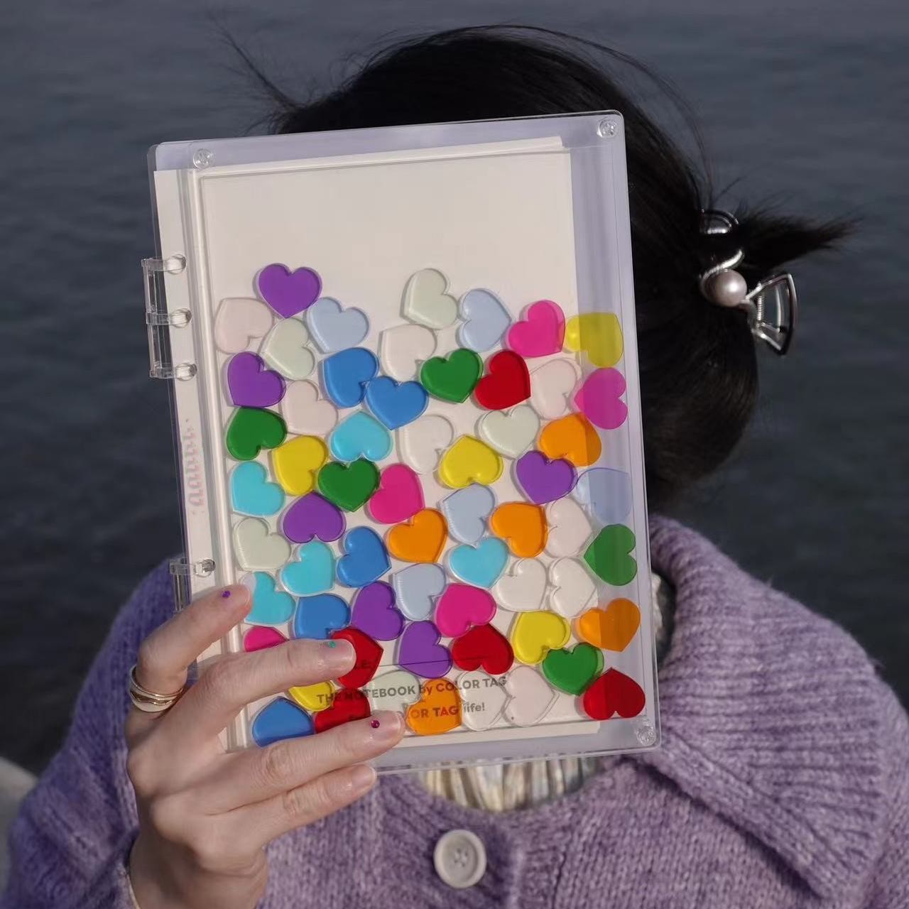 Transparent visual A5 loose-leaf notebook DIY high color value ins Wind creative student plan coil hand account cute