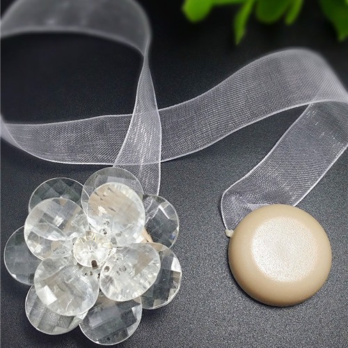 Factory direct curtain accessories magnetic curtain buckle magnet curtain strap flower South Korea curtain clip