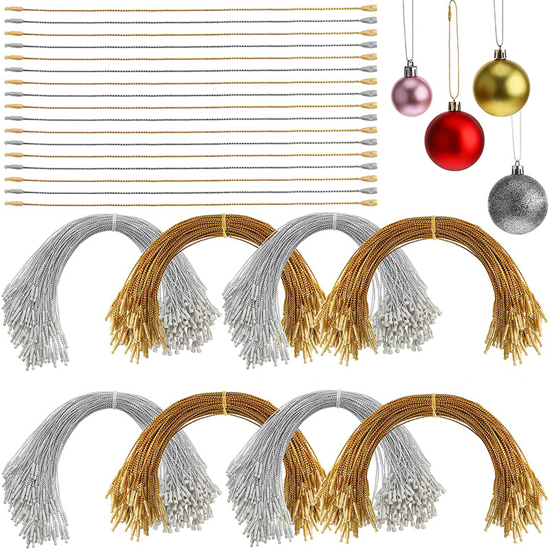 Factory direct 20cm bullet gold and silver wire tag rope Christmas pendant lanyard about 100 in stock_voghion.com