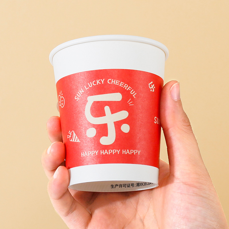 Wholesale disposable paper cup thickened good quality 9 oz household disposable hot drink cup 100/bag