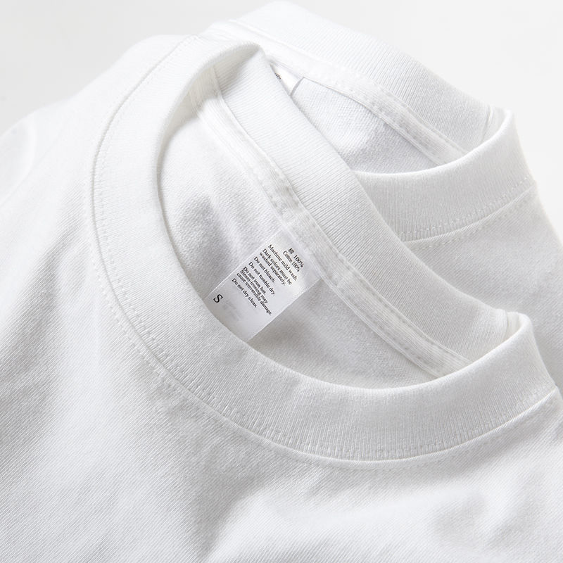 New 220g thick shoulder cotton crew neck short sleeve T-shirt white top base shirt summer women's wholesale