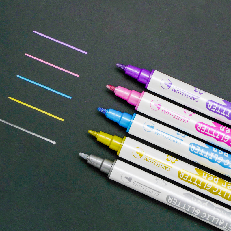 New Hand account metal Doodle pen double-headed highlighter diy color filling marker student graffiti color pearlescent pen