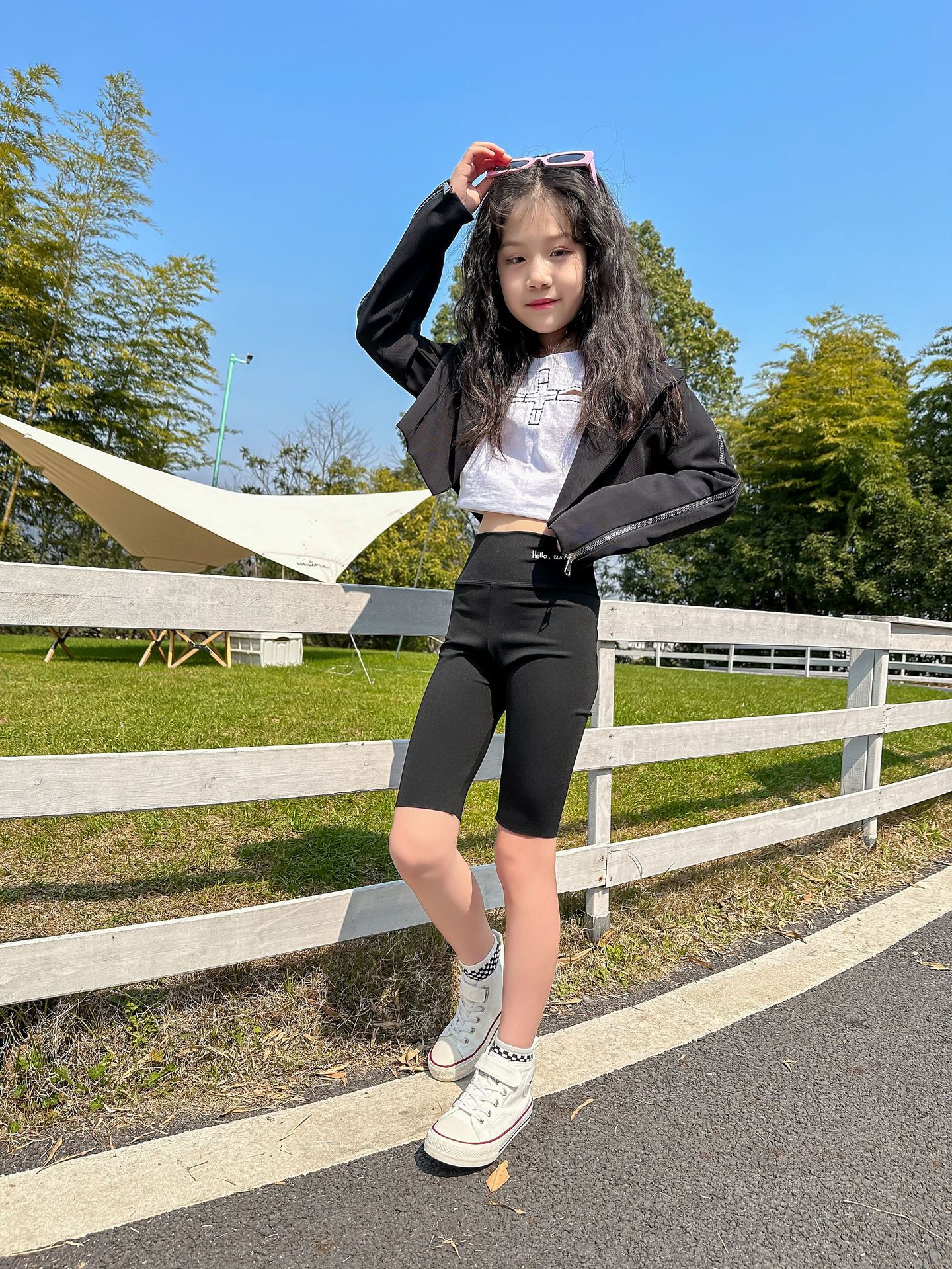 23 New Girls' high elastic leggings five-point Barbie pants breathable lightweight shark pants outer wear bottoming children's pants