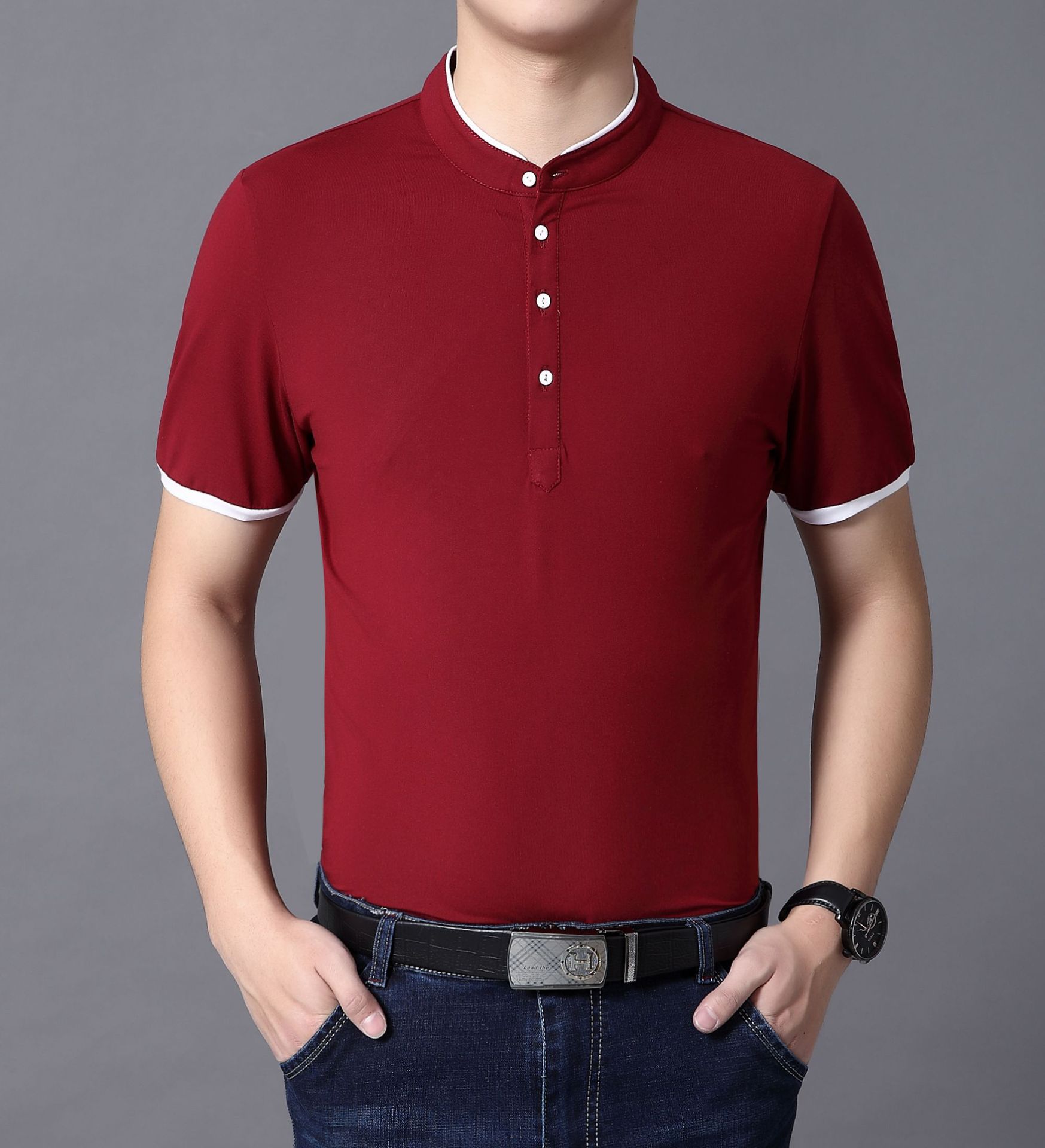 Short-sleeved T-shirt summer 2022 new arrival cotton men's round neck casual bottoming shirt trendy top men's solid color wholesale