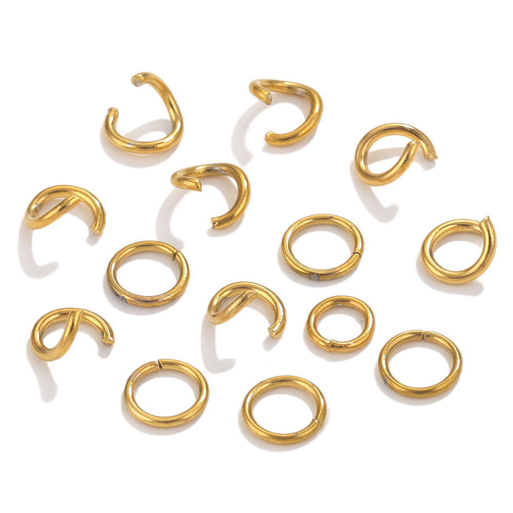 Stainless steel 18K real gold vacuum plating color retaining open ring connection ring small circle DIY jump ring jewelry accessories