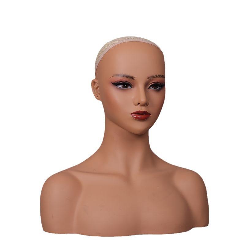 European and American double-shoulder dummy head wig display half-length model female photo props model head simulation pvc head model