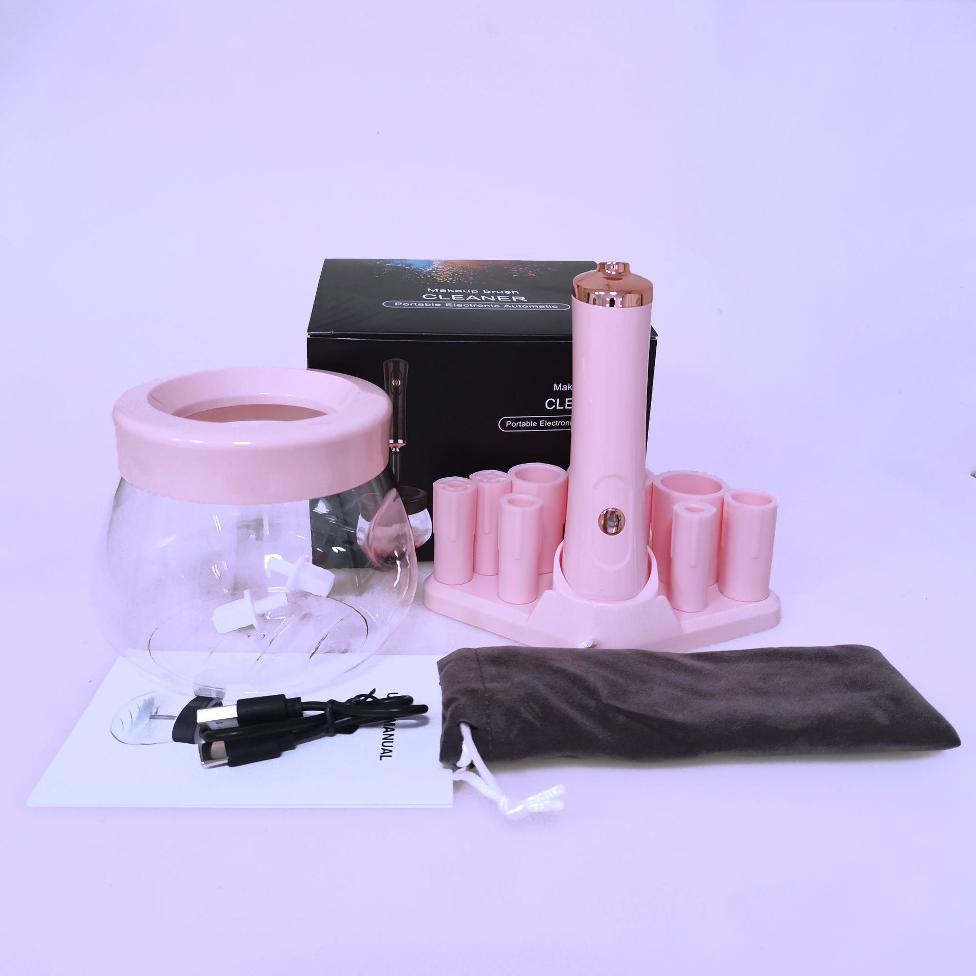 USB electric makeup brush washer automatic spin-drying electric scrubber rechargeable brush cleaning brush