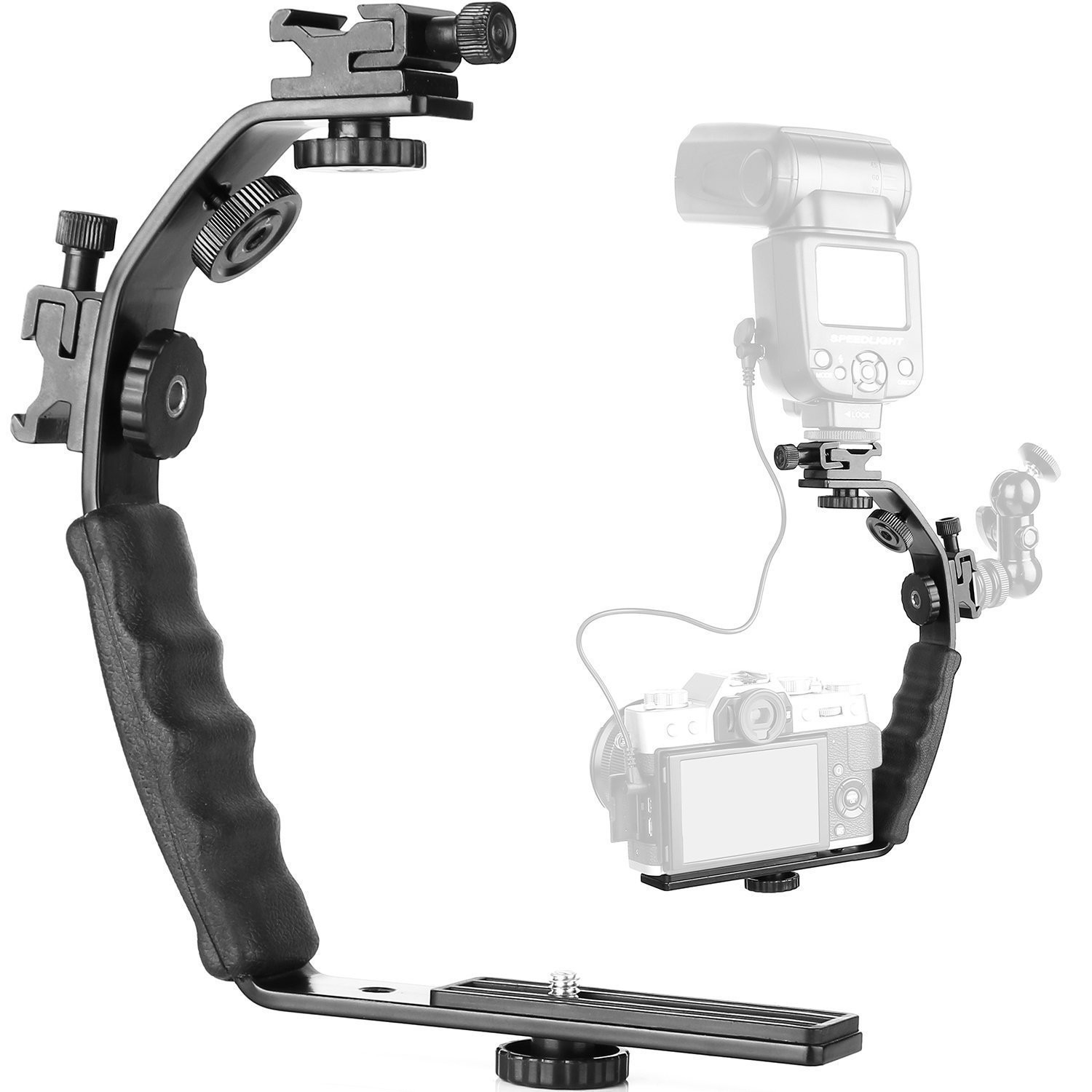 SLR camera double flying swallow top bracket U-shaped single double L Baorong mouth S Chuck bracket flash hot shoe bracket