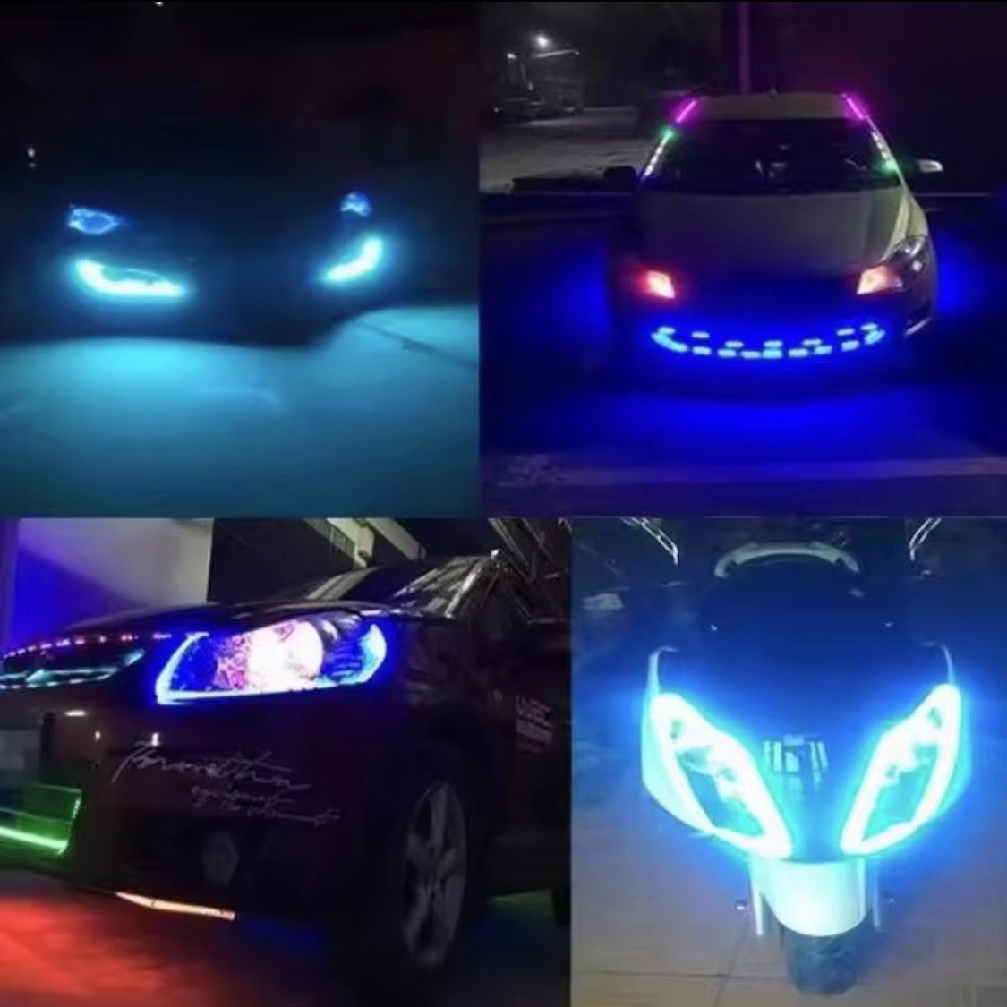 Car 12V car soft light bar atmosphere light LED light bar diy car interior decoration 5050 patch light belt self-adhesive