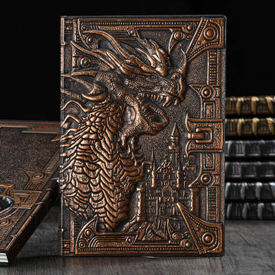 Cross-border for retro relief Dragon notebook dinosaur European notebook metal three-dimensional factory direct sales