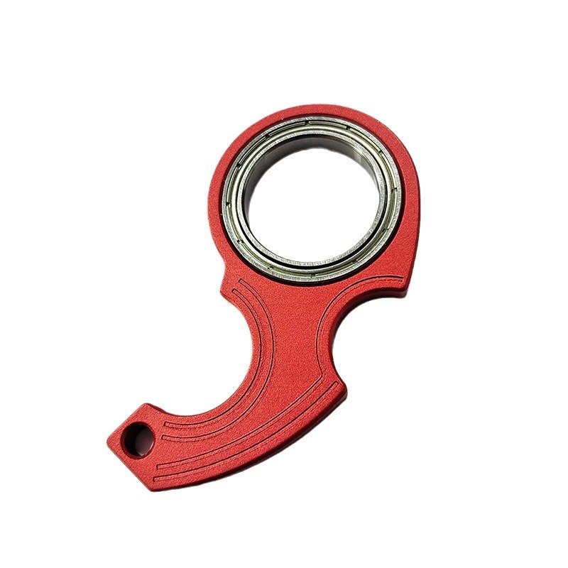 Rotating keychain curved knife karambit spinner decompression light trendy aluminum metal buckle Amazon hot sale