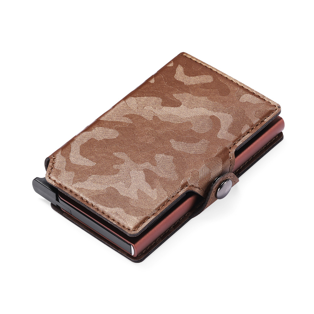 Spot wholesale for AliExpress automatic elastic card bank card PU camouflage fashion Men's wallet