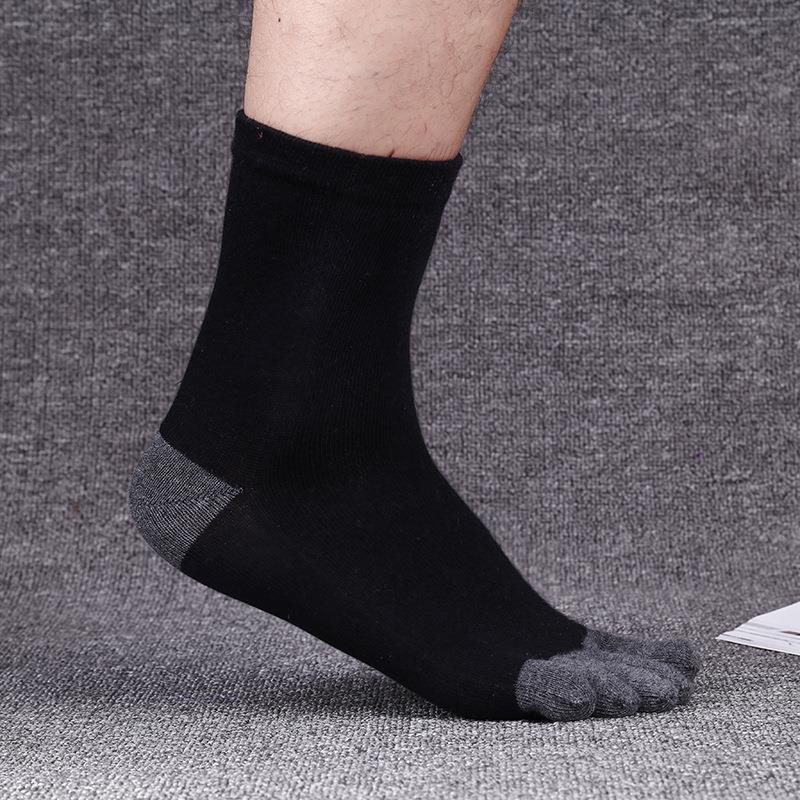 10 pairs free shipping autumn and winter five-finger socks men's cotton long thickened sports five-toe socks breathable cotton factory direct sales