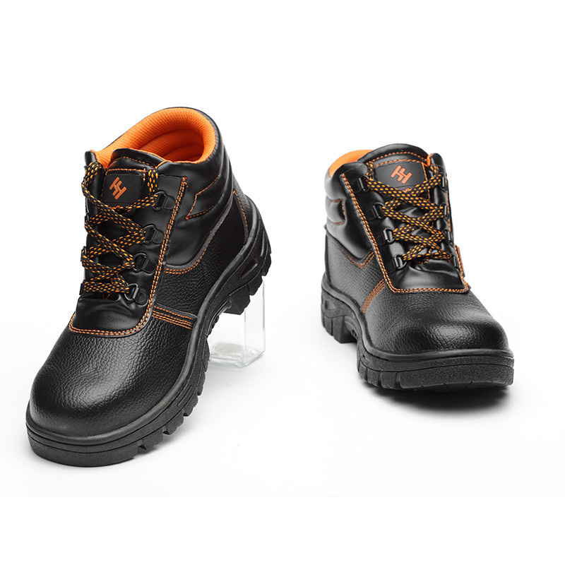 Factory spot labor protection shoes men's high-top anti-smashing anti-puncture protective shoes construction site safety shoes rubber sole work shoes