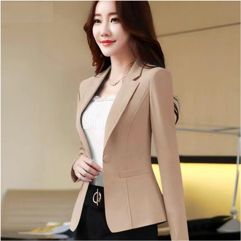 Korean style women's slim blazer suit women's spring and autumn clothing  new casual tops professional