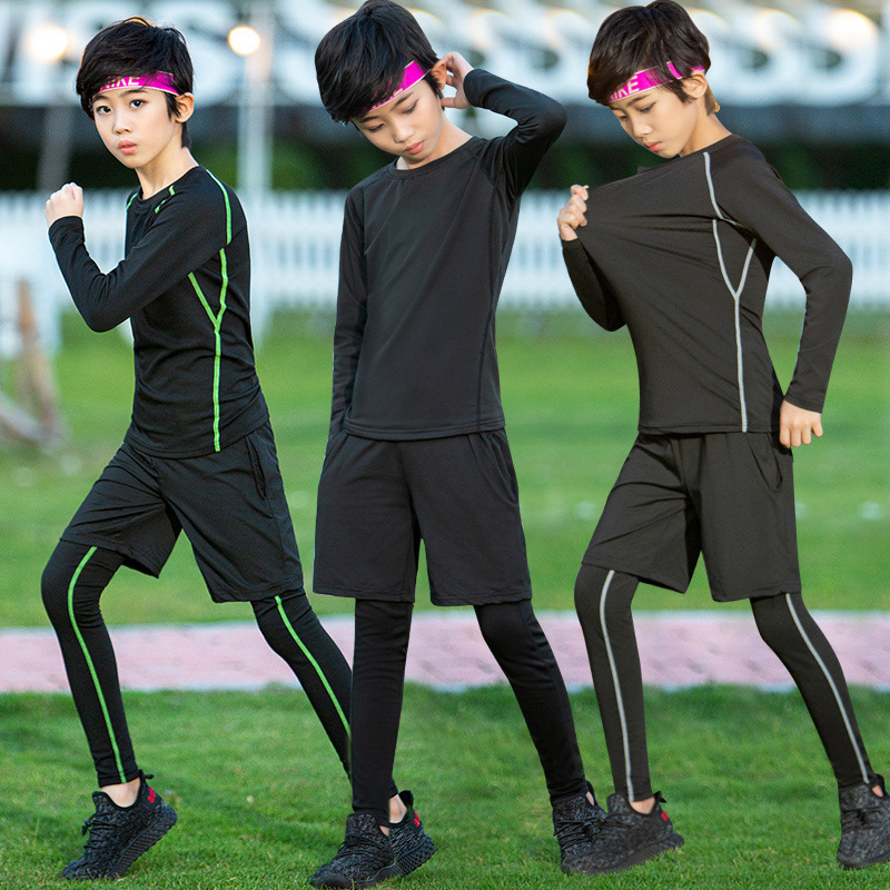 子供用レオタードチームトレーニング服セットバスケットボールサッカースポーツランニング|undefined