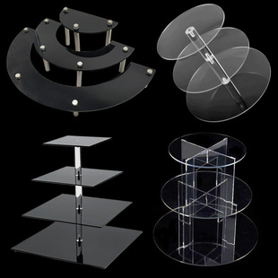Cross-border cake rack transparent round dessert table acrylic multi-layer display rack wholesale wedding birthday table rack