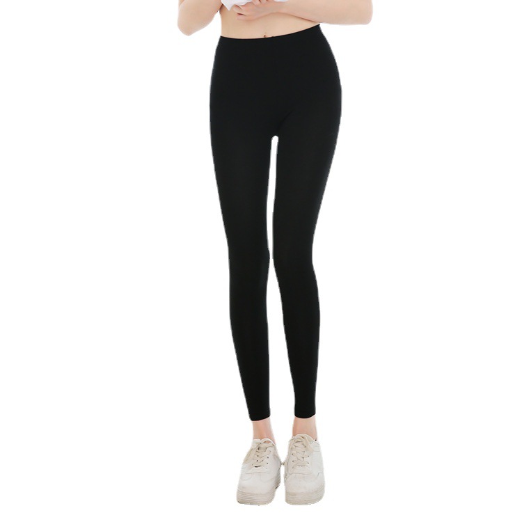 Modal Leggings Women's Outer Wear Spring and Autumn Thin Long Johns Tight Large Size Stretch Black Yoga Cropped Pants