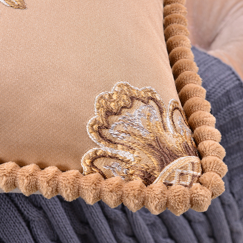 European-style jacquard classical sofa pillowcase home office nap pillow one-piece delivery car waist support backrest