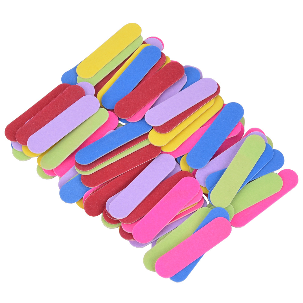 Factory Direct supply 6CM color wood piece nail file washable polishing nail repair grinding strip fashion nail polish