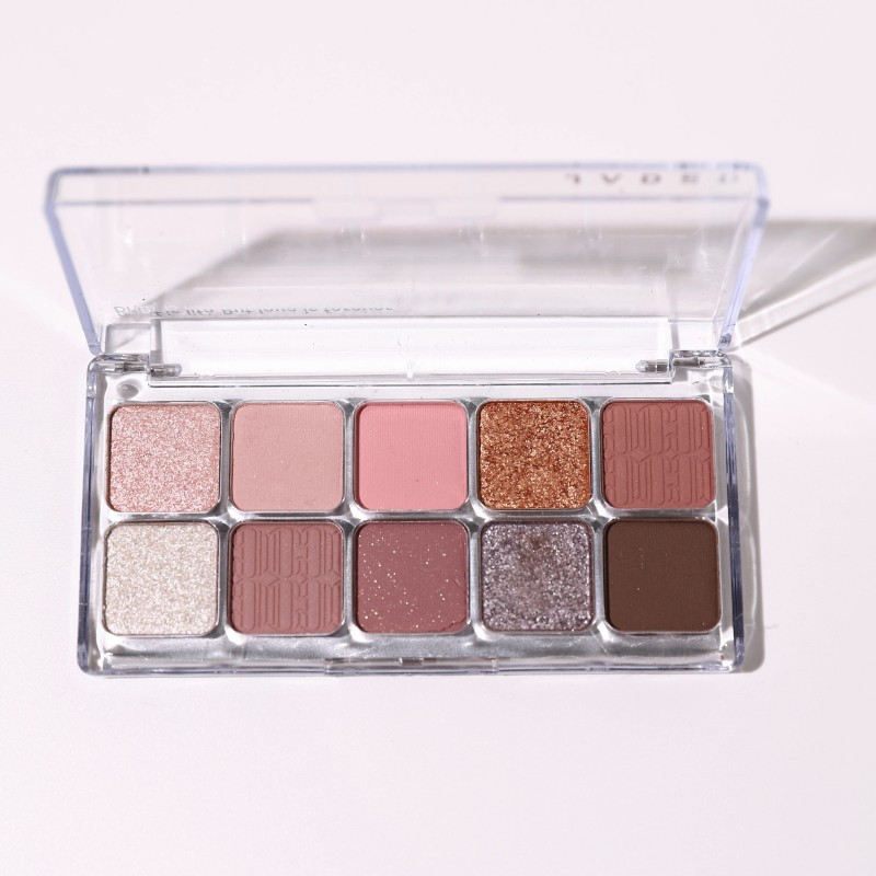 Low saturation cold Taro wisteria flower ten-color eye shadow plate pearlescent matte gray pink purple for beginners