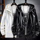 Spring and Autumn glossy jacket plus size trendy brand handsome silver men's jacket waterproof casual hooded sports Korean style top