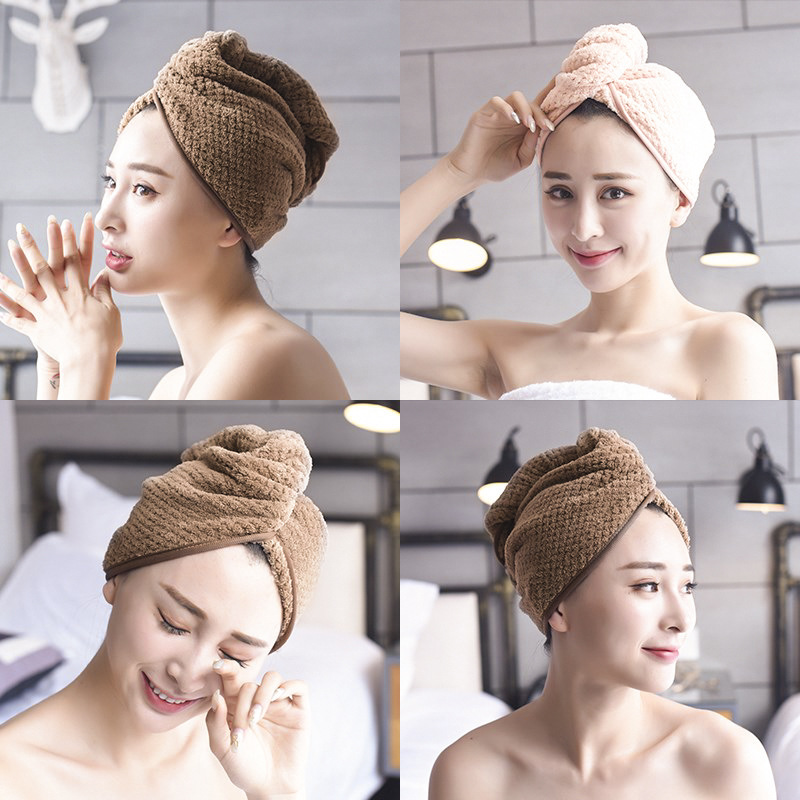 Coral Fleece Dry Hair Cap Thickened Pineapple Triangle Dry Hair Towel Quick Drying Hair Cap Bandage Adult Shower Cap