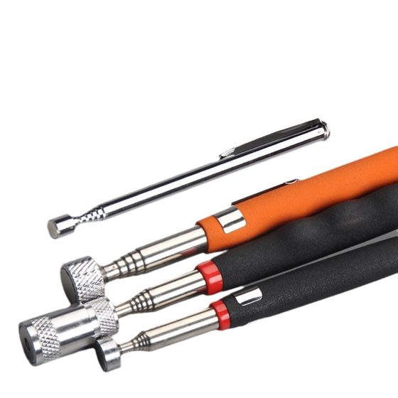 Magnetic rod magnetic pickup with light suction rod suction rod metal magnetic rod screw retractable suction rod pickup