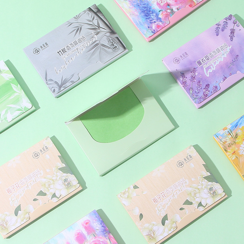 Mireko Facial Oil Absorbing Paper 100 Pieces Portable Extraction Fragrance Oil Absorbing Face Paper Makeup Makeup Tool