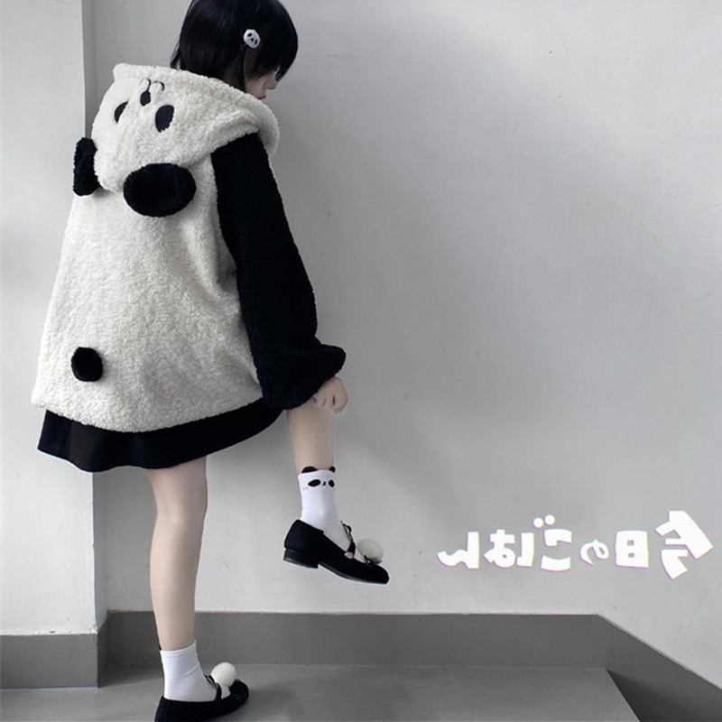 Autumn and Winter Japanese Soft Girl Lamb Fleece Coat Women's Loose All-match College Style Cute Top Cross-border Amazon Wholesale