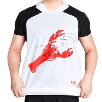 Waterproof and oil-proof crayfish LOGO disposable plastic bib apron independent packaging factory wholesale catering hotel
