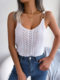 Spring and Summer 2025 European and American Casual Metal Buckle V-Neck Hollow Top Vacation Sweater Amazon Cross-border Women's Clothing