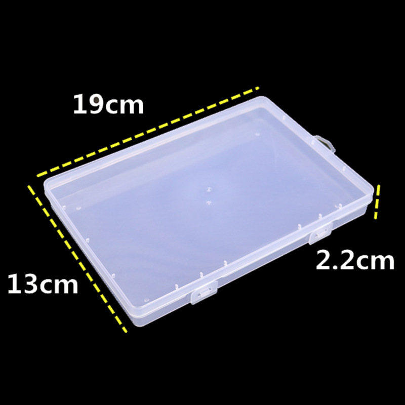 Lid translucent rectangular PP plastic empty box mask packaging box file hardware parts storage box wholesale