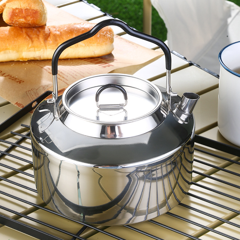 304 stainless steel outdoor kettle food grade open fire kettle portable mini teapot self-driving camping picnic pot