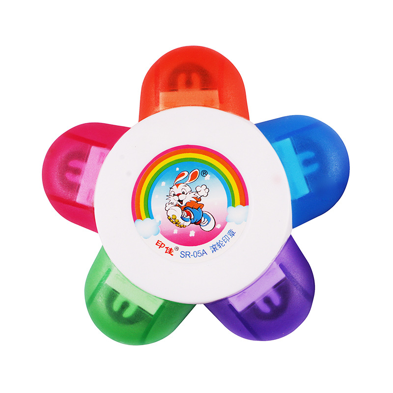 Creative Plum Blossom Roller Seal Set Primary School Praise Award Chapter Kindergarten Cute Cartoon Small Gift Prizes