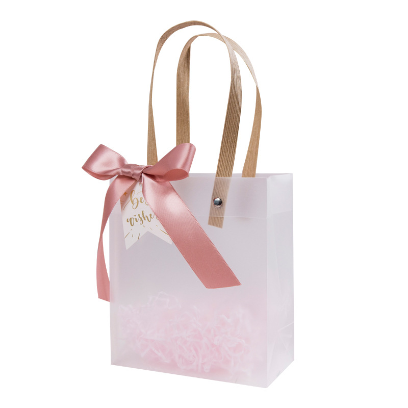 Wedding gift birthday gift bag transparent frosted portable bag candy fruit packaging gift bag wholesale confession