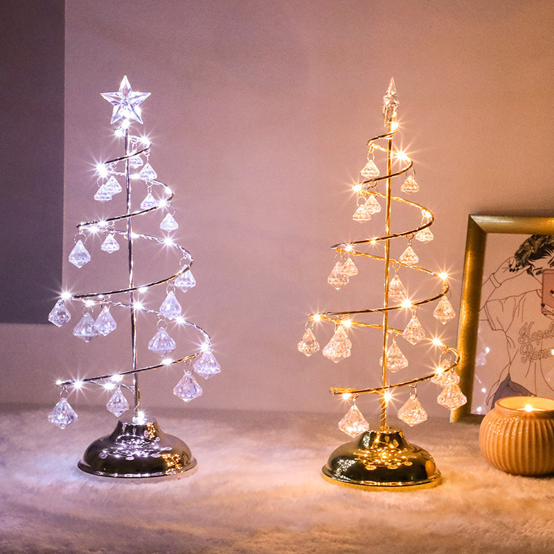 クロスボーダー専用ledゴールドシルバー振り子スタンドクリスタルダイヤモンドクリスマスツリーライト祭りリビングルーム装飾振り子スタンド|undefined