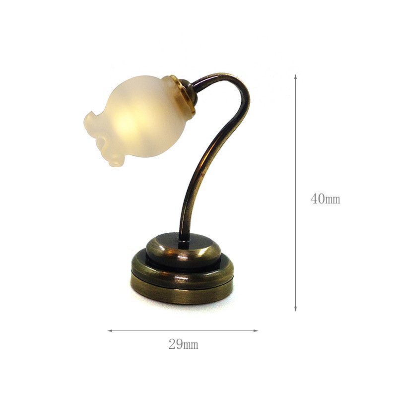 1:12 DOLLHOUSE accessories DOLLHOUSE wall lamp European-style table light will be on LED light toggle switch cross-border ornaments