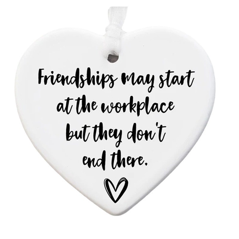 Cross-border new heart-shaped ceramic modern art work friendship commemorative gift creative ceramic gift pendant