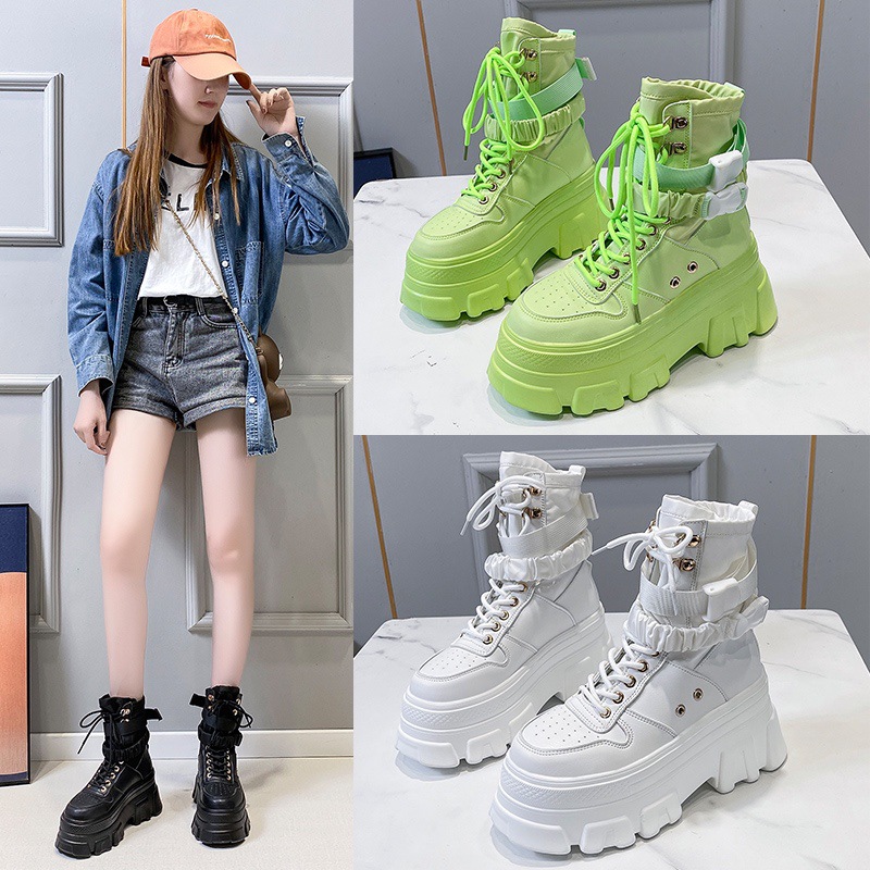 British Style Martin Boots Women's Autumn 2021 New Thick-soled Heightened Ankle Boots Handsome Motorcycle Boots ins Trendy Cool Ankle Boots