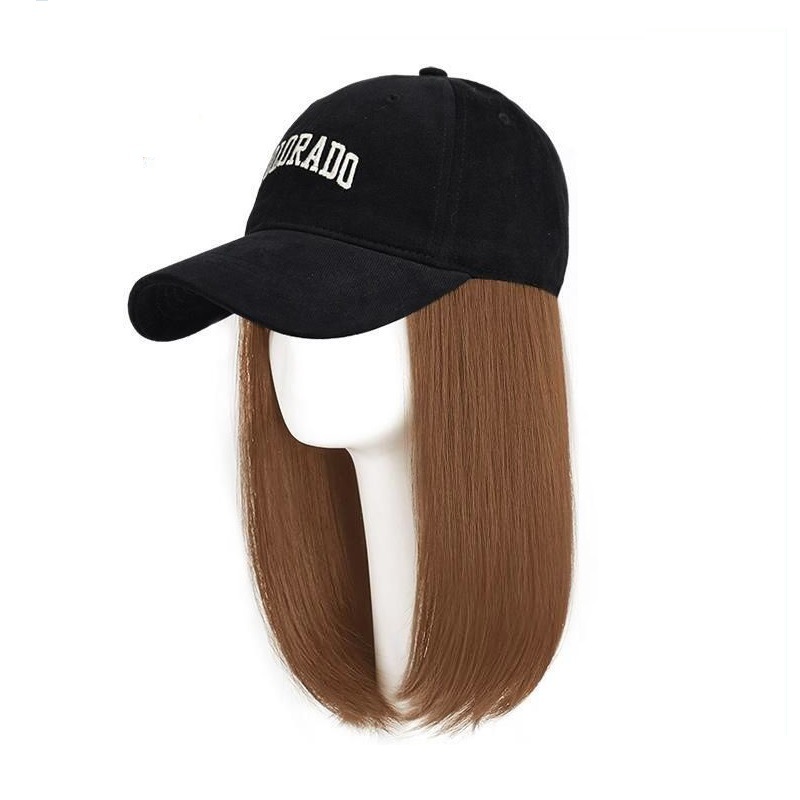 Wig Hat All-in-One Women's Summer Fashionable All-Match Artificial Human Hair Inner Buckle Full Head Cover Internet Celebrous Cap