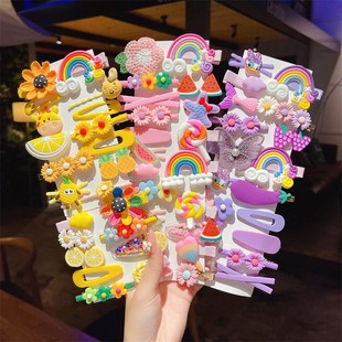 Children's Hairpin Girl Flower Side Clip Colorful Hairpin Cute Princess Candy Color Hair Accessories Baby Clip Headwear